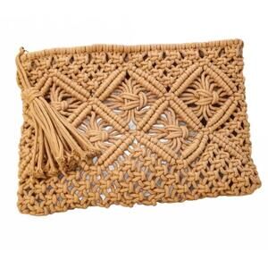 NEW LA MIEL women's solara macramé bag in brown